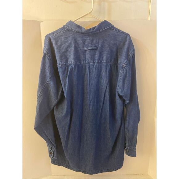 Wrangler Hero M denim snap button long sleeved shirt 100 cotton Medium rn#14666 - Picture 2 of 5